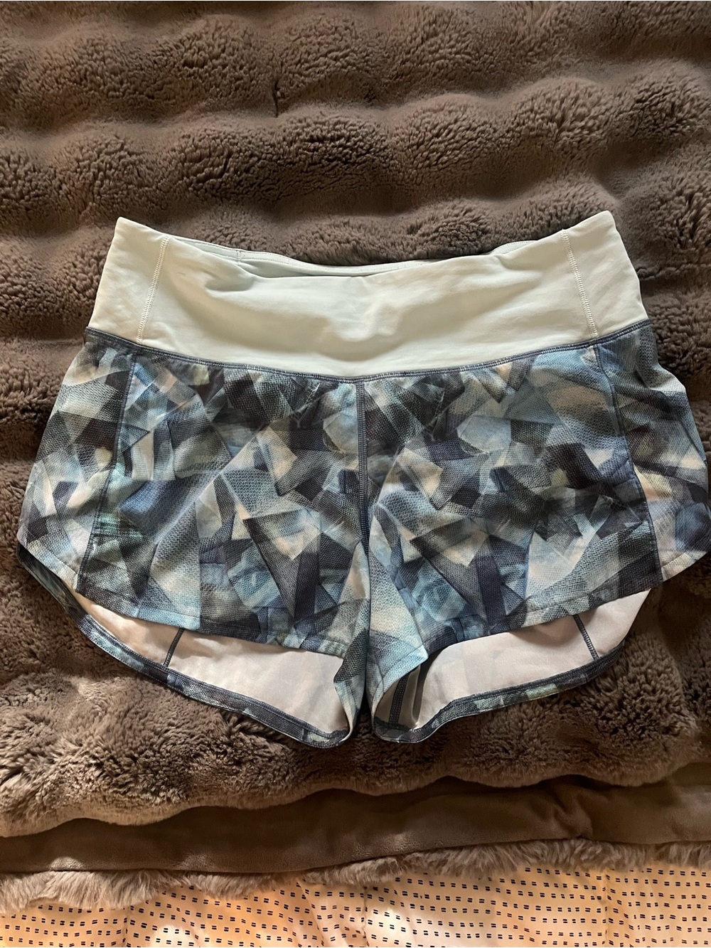 lululemon athletica Light Blue Geo Athletic Shorts